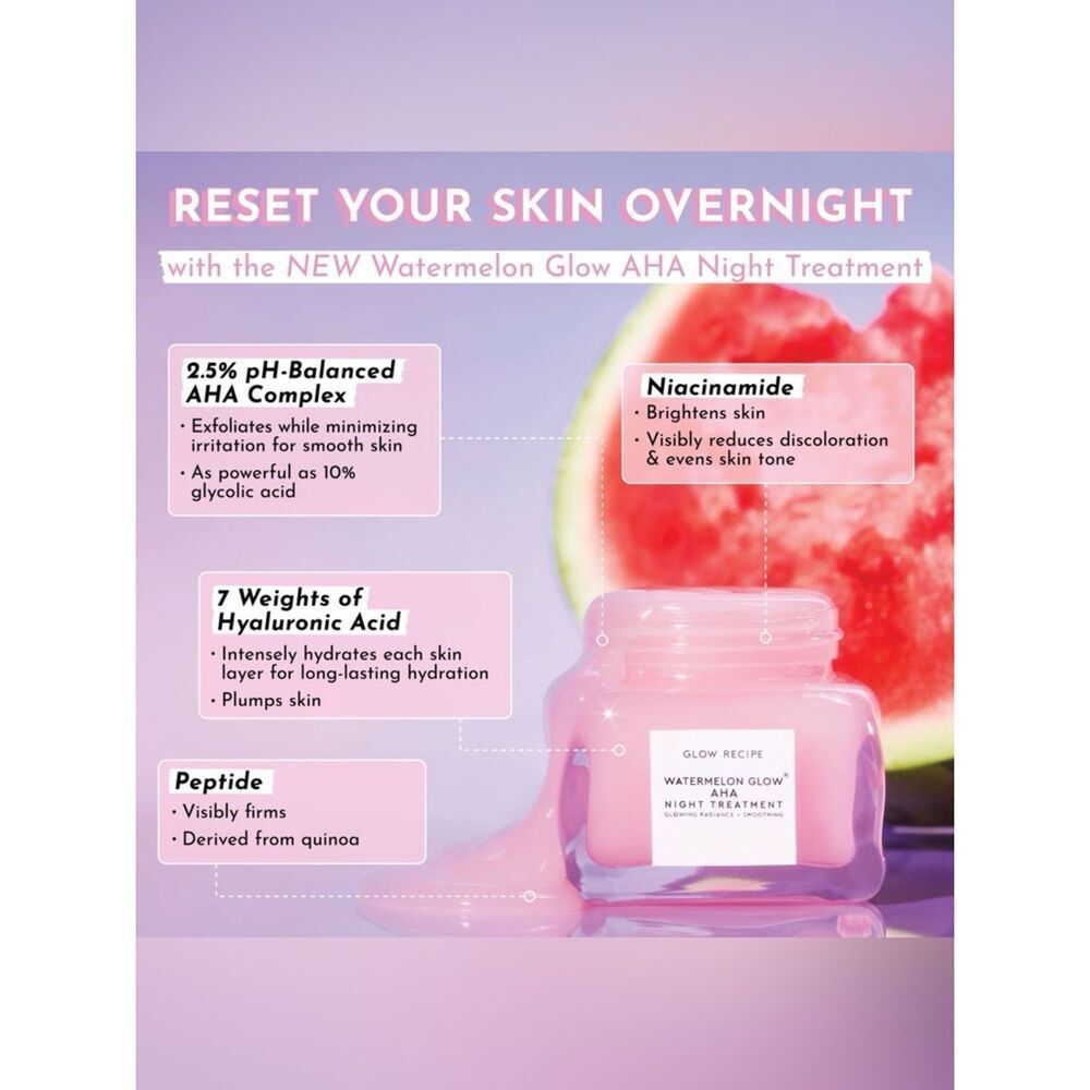 Glow Recipe AHA Night Treatment NIB - Picture 2 of 6